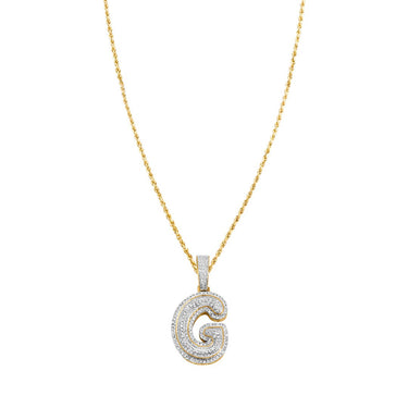 yellow Diamond Letter G Pendant in 10k Yellow Gold 0.36 ctw